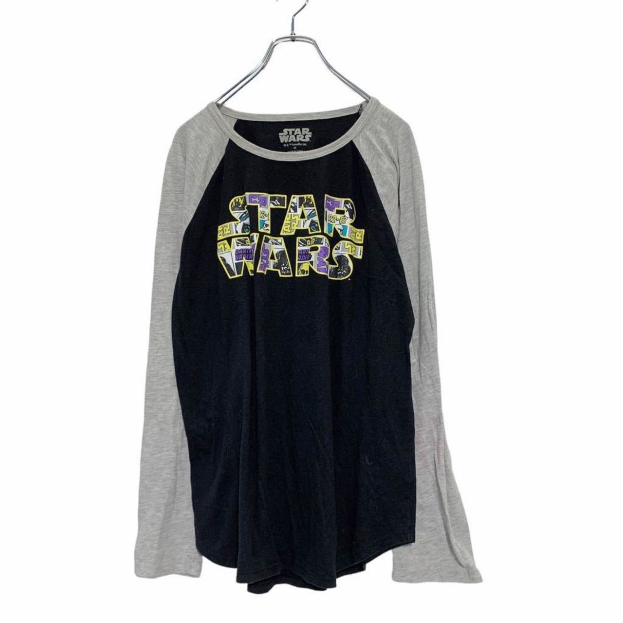 長袖 プリント Tシャツ XL ブラック グレー STAR WARS スターウォーズ 