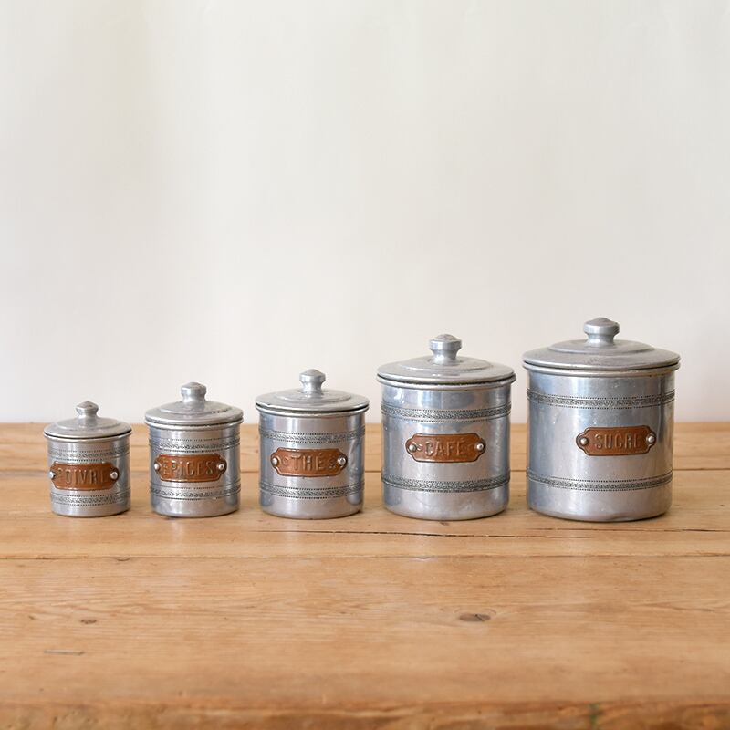 French Aluminum Canister 5P set / フレンチ アルミ キャニスター 5点セット / 2009SL-046