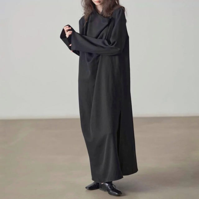 Drape wrap long one-piece【2color】 C1484