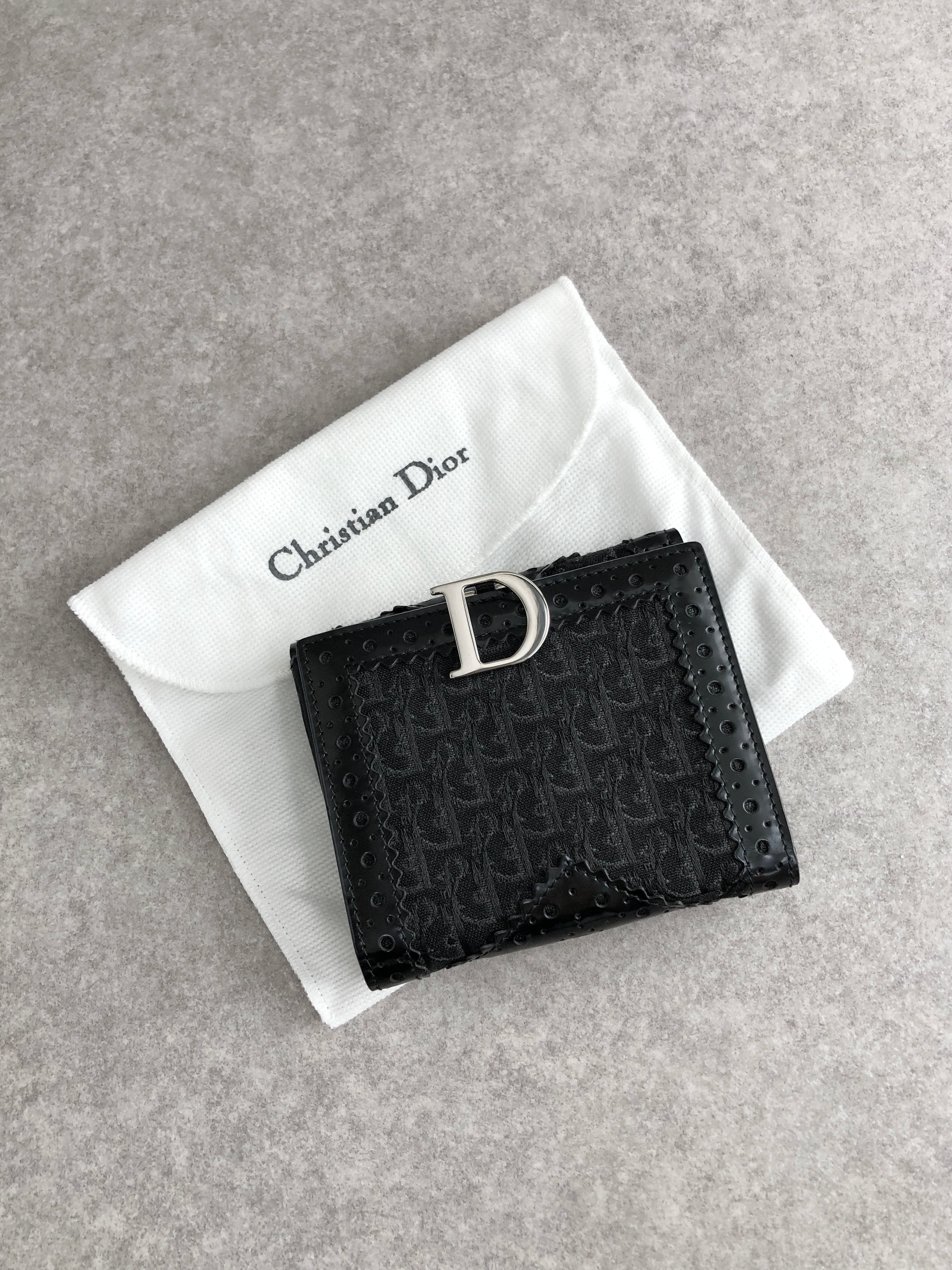 Christian Dior クリスチャン ディオール ストリートシック 財布 ブラック ジャガード 二つ折り財布 vintage ヴィンテージ オールド v8cfsw