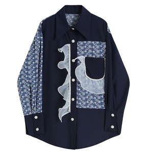 【TR1063】Retro Frill Shirt
