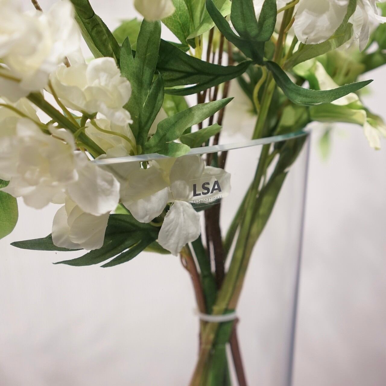 中古】LSA フラワーベース 造花付き ハンドメイド 花瓶 FLORIANベース
