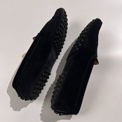 TODS トッズ スエード レザー ローファー ドライビングシューズ 35 1/2 (約22.5~23.0cm) /ブラック/箱付き