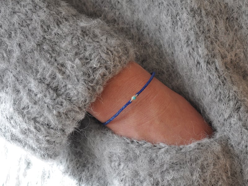 SCOSHA ターコイズ付コードブレスレット【ホットピンク or