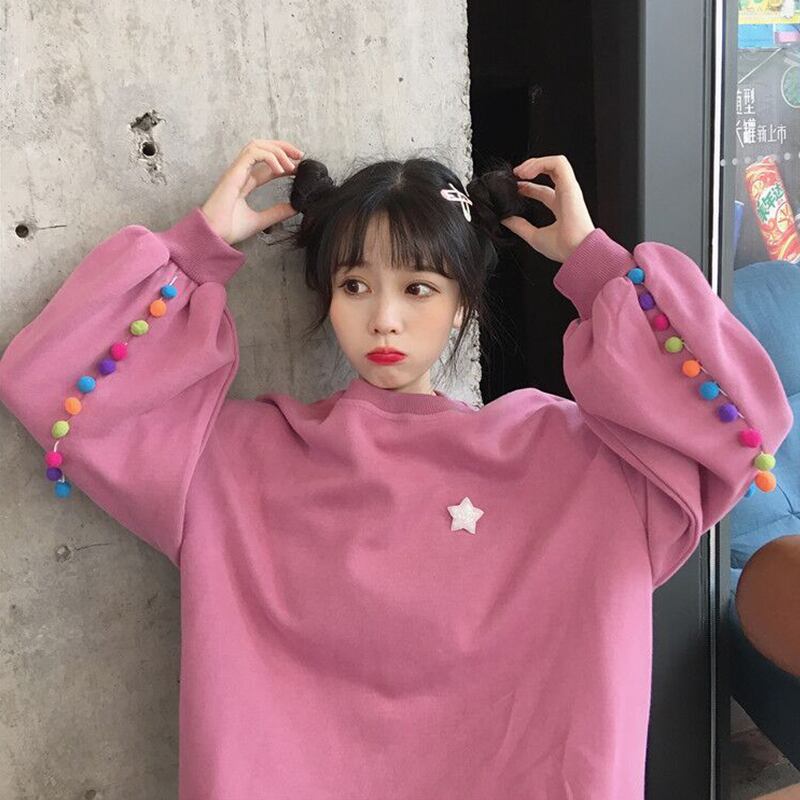 2020年春秋新学生カラールーズセーターレディース秋長袖ワイルドプルオーバートップインタイド 萌量不足9830642316