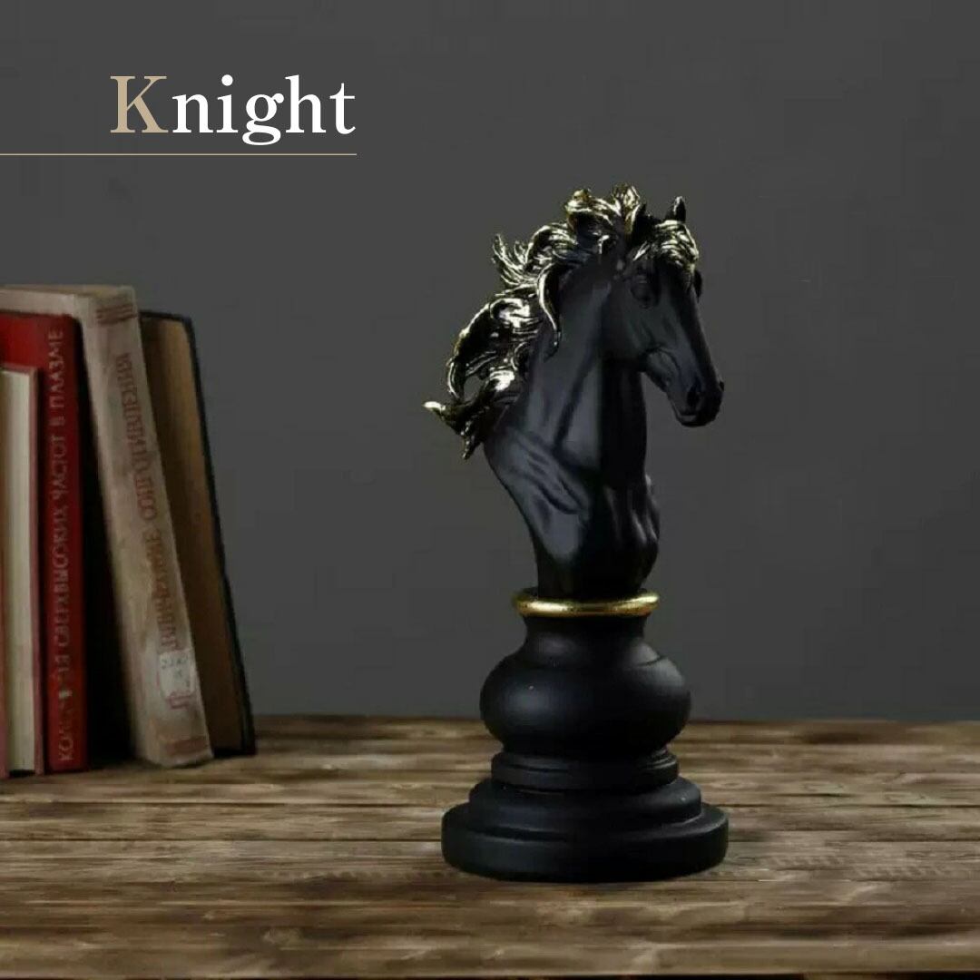 アンティーク調仕上げ・微細な塗装ムラ等あり】チェス 駒 置物 3種類