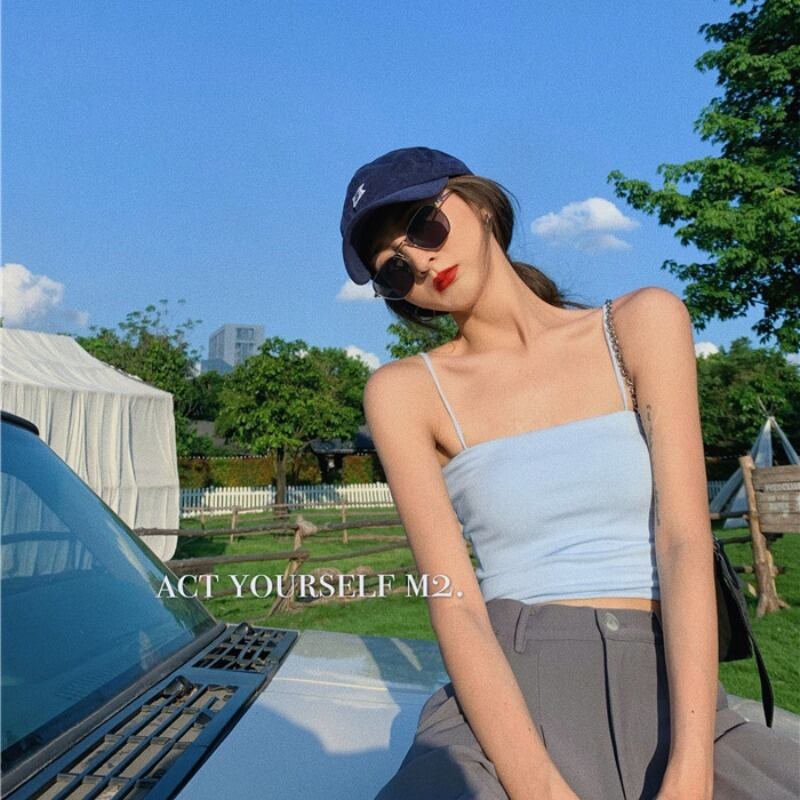 チューブトップの小さなキャミソールの女性の夏のアイスシルクショートセクシーノースリーブアウタージャケット ブラックストロベリース59316060311