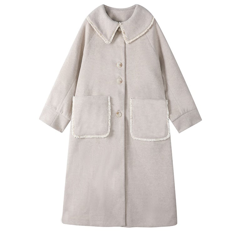 コート ロングコート レディース アウター ロング丈 ポケット 襟