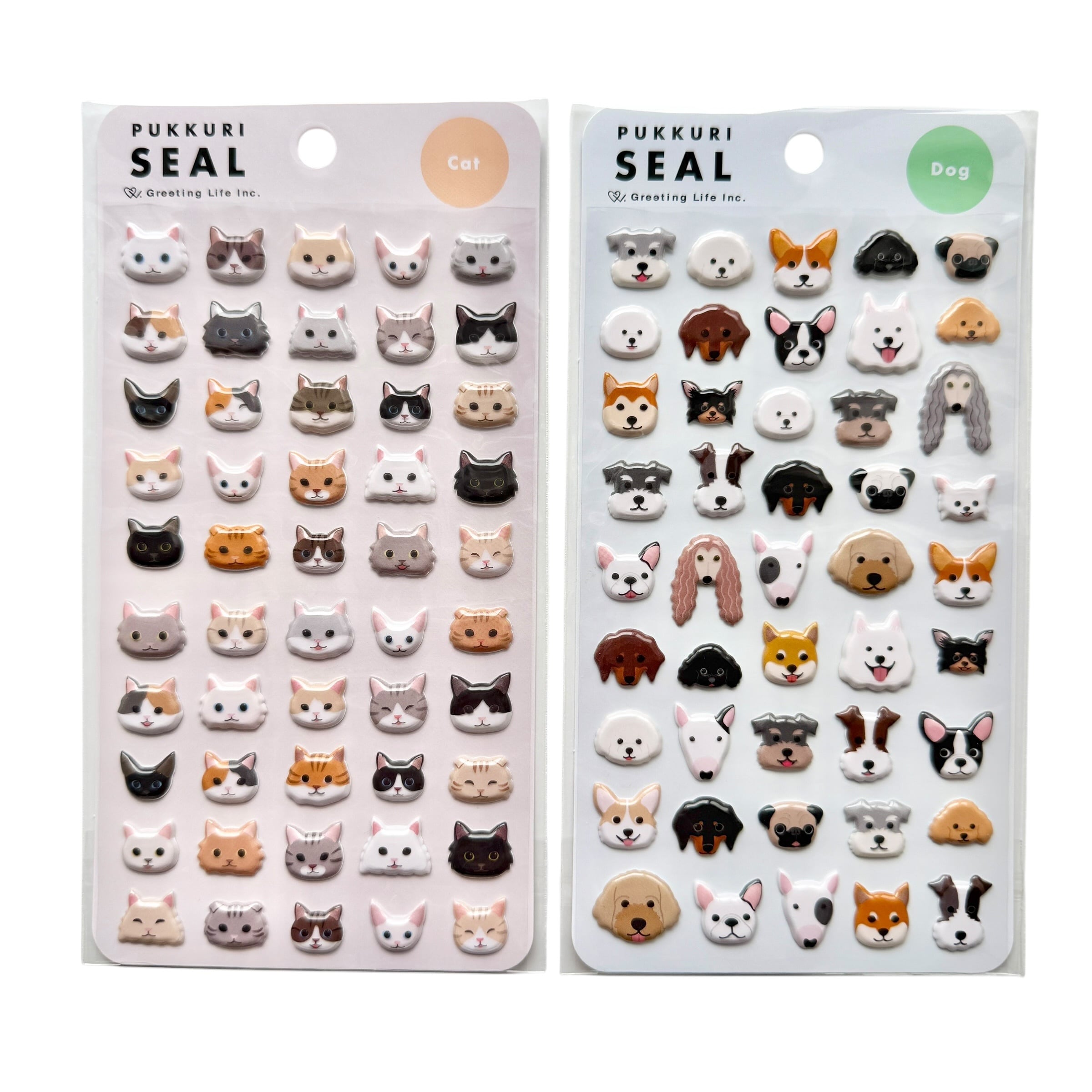 PUKKURI SEAL ぷっくりシール cat dog | Jewelie