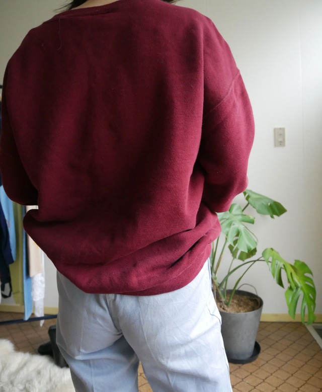 80s-90s MADE IN USA Solid Sweatshirt / Burgundy