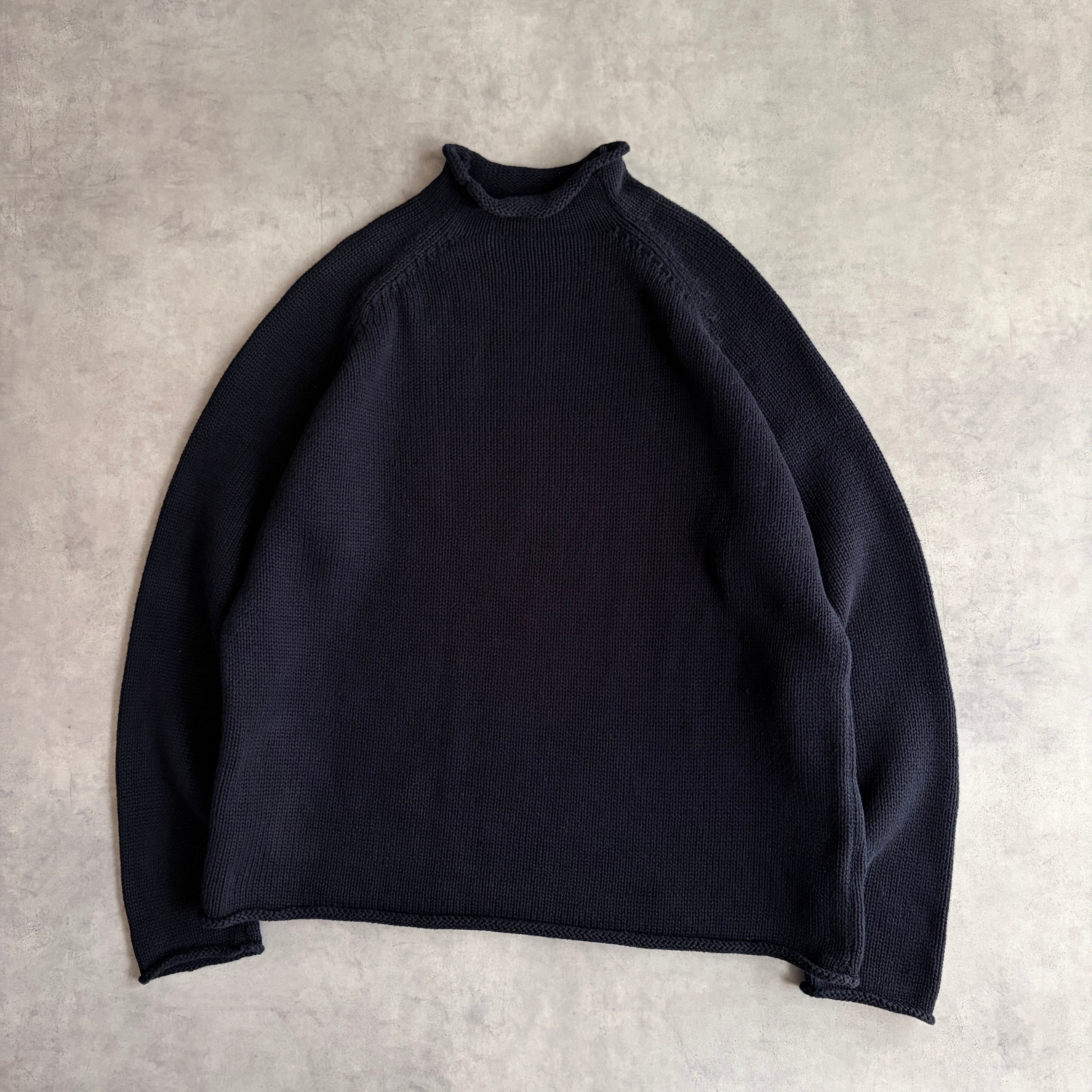 エルエルビーン 無地 コットンニット 黒 ブラック ノームコア 2XL