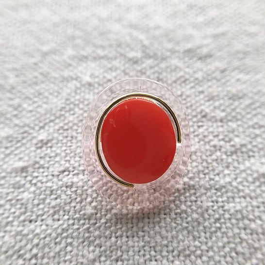 ●『2個セット』オーバルクリア×レッド 17㎜