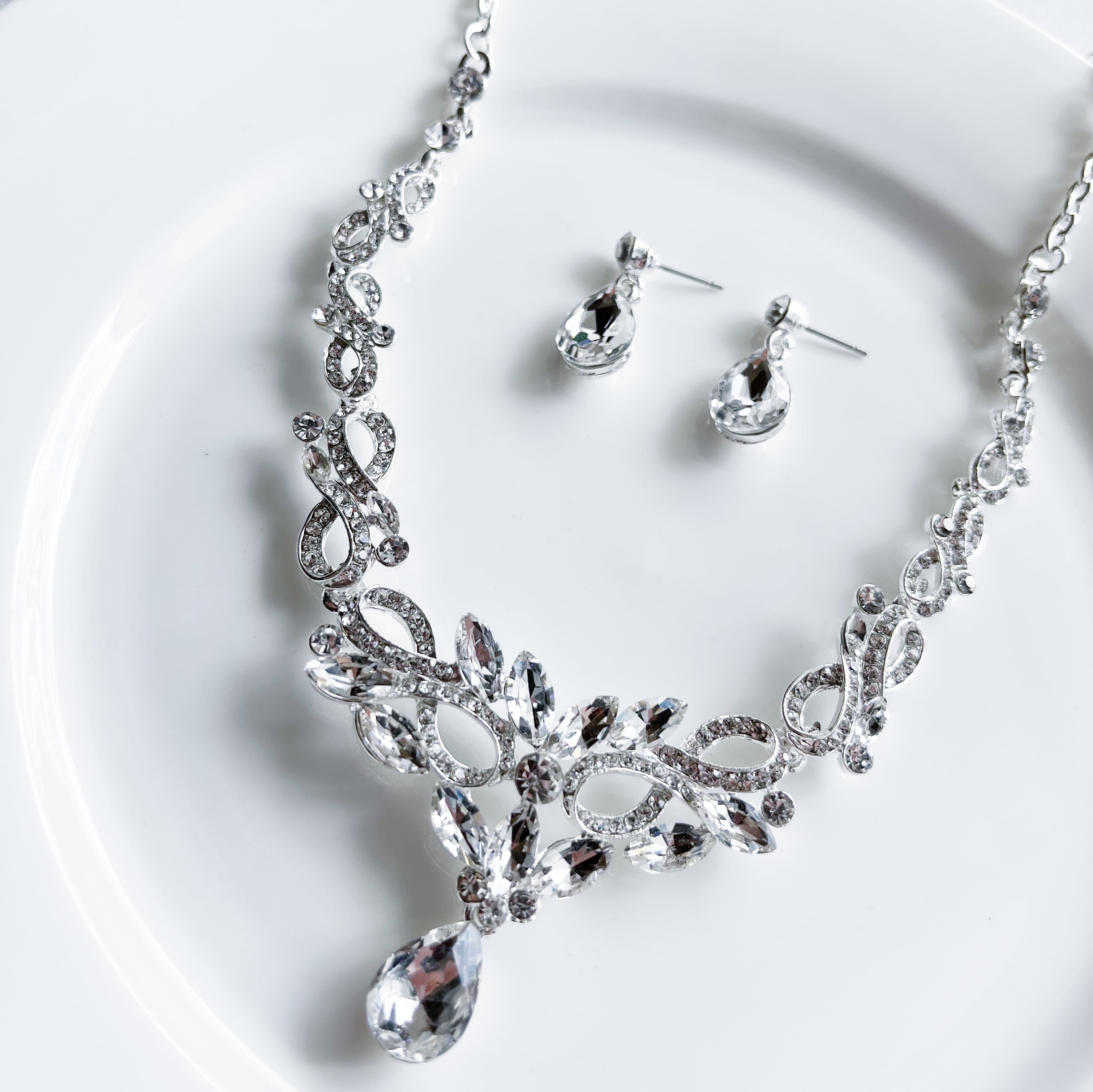 ネックレス & ピアス / イヤリング 2点セット (BC-PN8)｜ウェディング