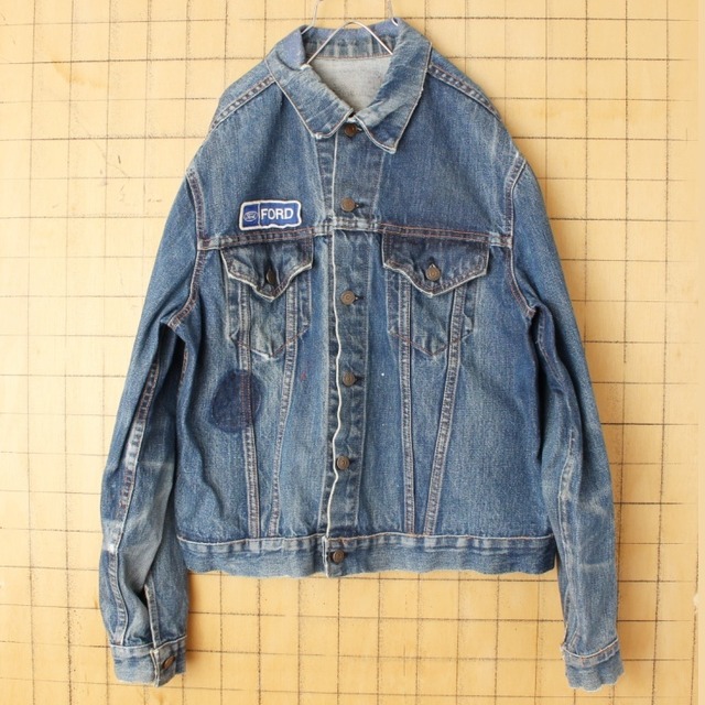 60s 70s USA製 Levis リーバイス 70505 BIGE デニム ジャケット 44相当 