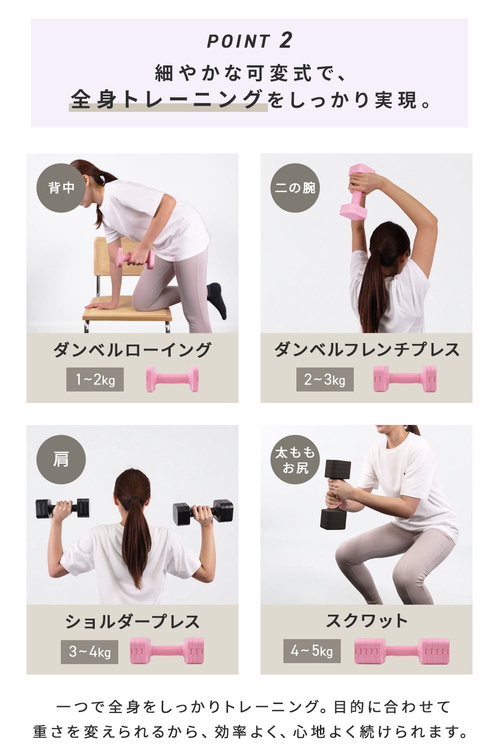 Ms.RAJA 可変式ダンベル 10gk 5kg 2個セット | MRG JAPAN Direct
