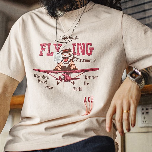 Retro graphic flying tiger t shirt 00232