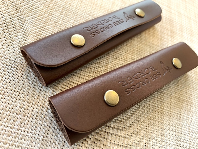 Leather Handle Cover / Brown (2 pieces set)