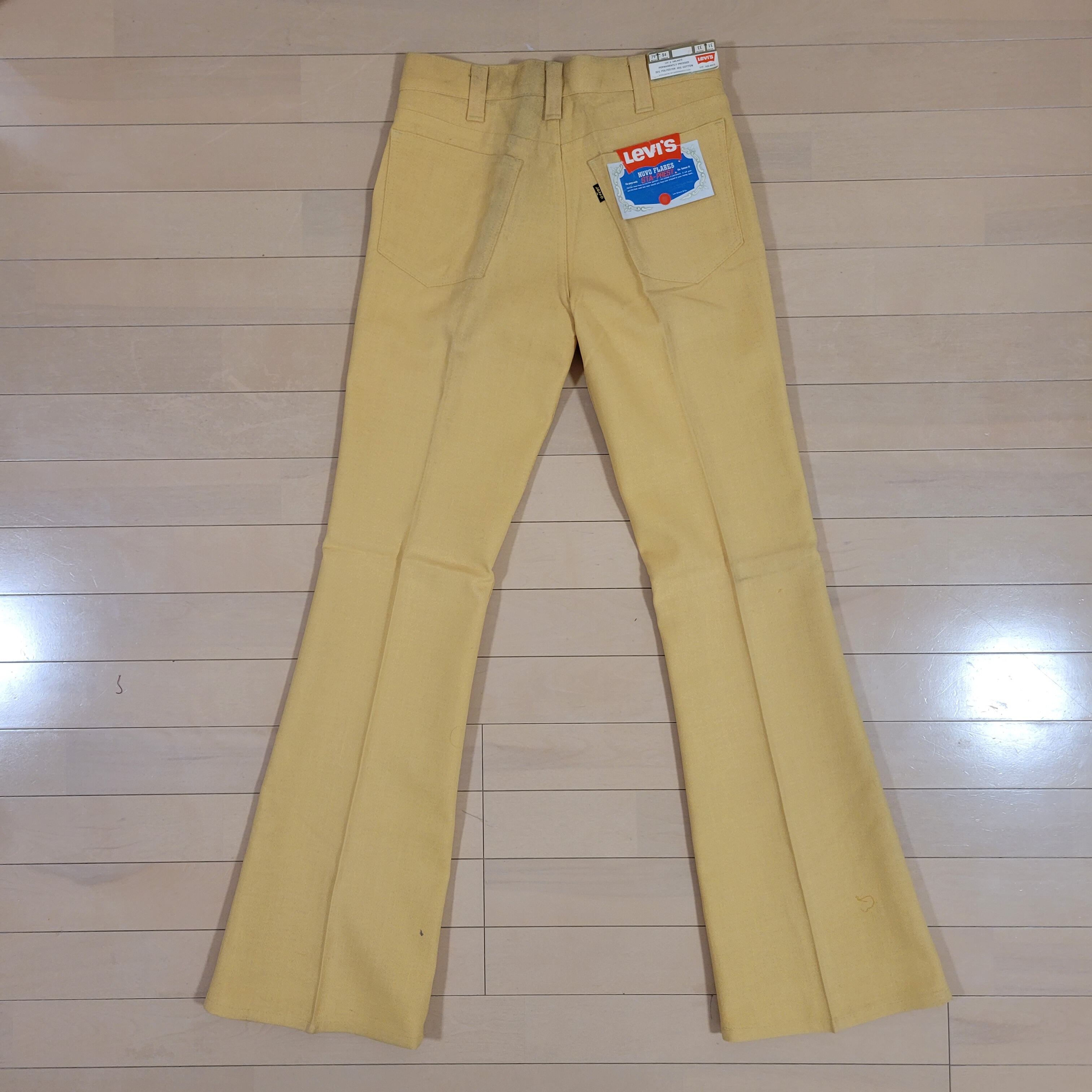 80s LEVIS 646 スタプレ イエロー FLARE PANTS W33（70s Levi