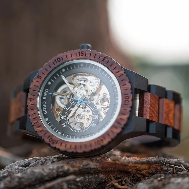 Wooden mechanical watch - Skeleton【BJ0018】 | BOBO BIRD JAPAN's