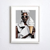 Sweatest Woman｜アイスクリームヘアが魅せる黒人女性ポップアート｜｜・国内生産A3ポスター