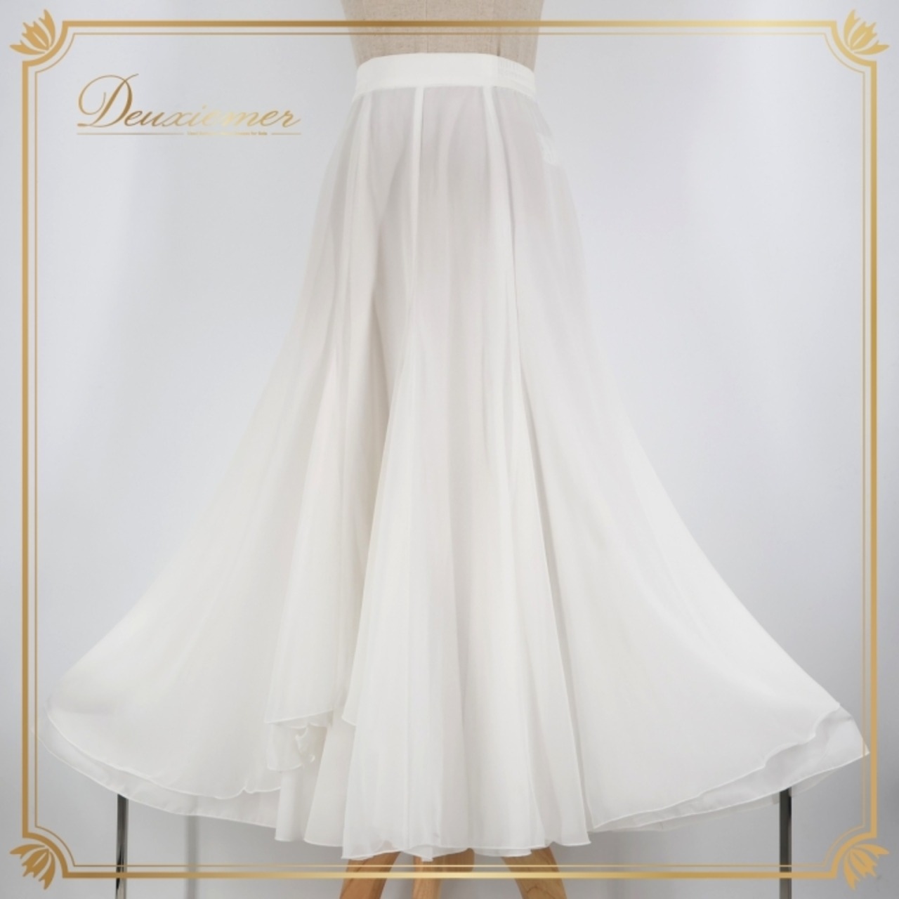 社交ダンス 衣装 スカート ホワイト系 チャコットロイヤルダンス Chacott ROYAL DANCE 白 無地 シンプル シフォン レッスン 練習 日本製 明るい 爽やか 上品 かわいい 透け感 ダンス衣装 オールホワイト