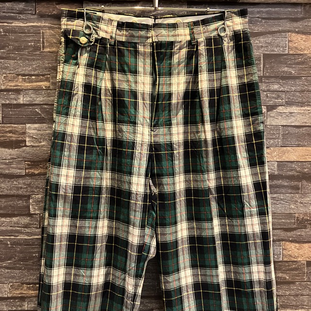 RALPH LAUREN 2TUCK COTTON CHECK SLACKS 1990'S OLD