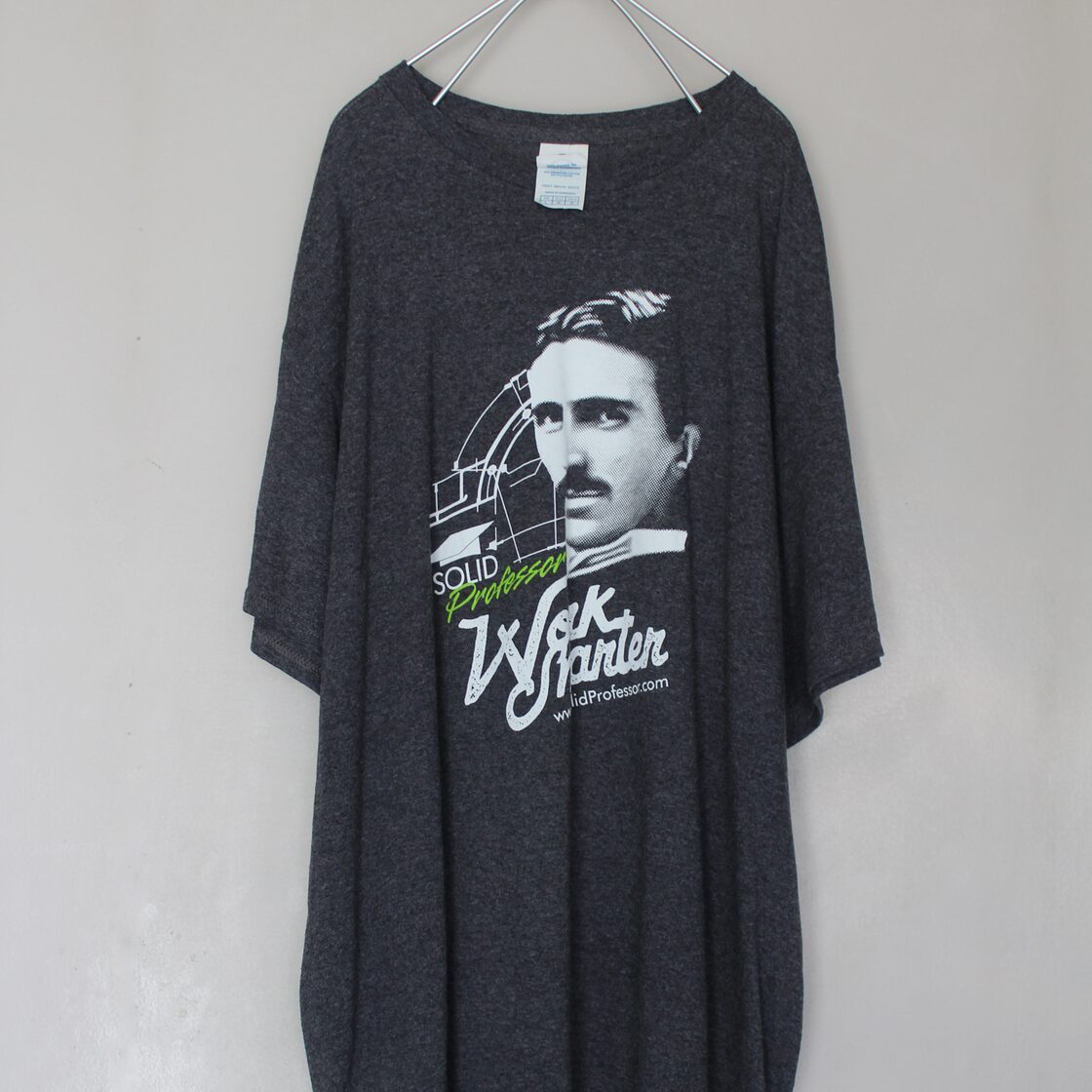 Nikola Tesla grey TEE shirt - mens, used【 USA古着 ☆ ニコラ 