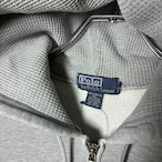 90s POLO RALPH LAUREN ジップパーカー グレー フード裏サーマル M