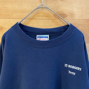 【Hanes】企業系 スウェット トレーナー Borgers se&co 刺繍ロゴ XL ビッグサイズ 企業ロゴ US古着