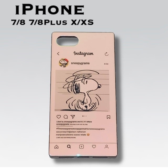 【新品】スクエア型 Instagram スヌーピー iPhone ケース カバー ・iPhone 7/8 ・iPhone 7/8 Plus ・iPhone X/XS ・iPhone 11 ・iPhone 11Pro ・iPhone 11Pro Max
