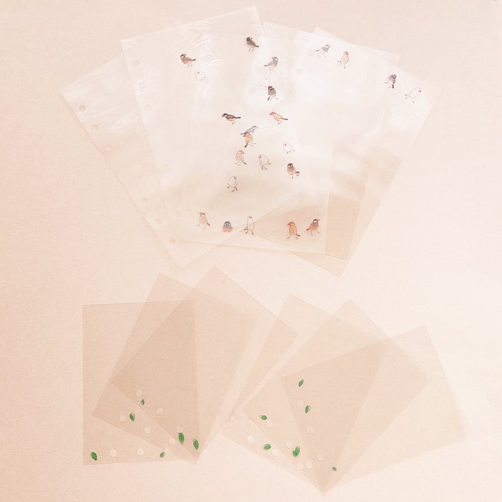 シール帳【手帳サイズ】6穴 文鳥