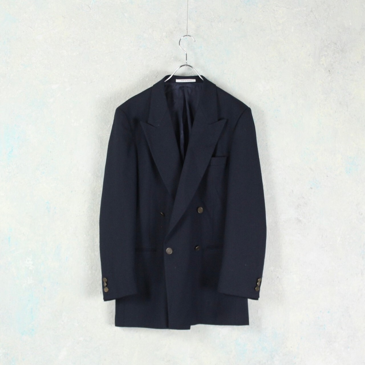 Yves Saint Laurent フランス製 ウールギャバジン ダブルテーラード 