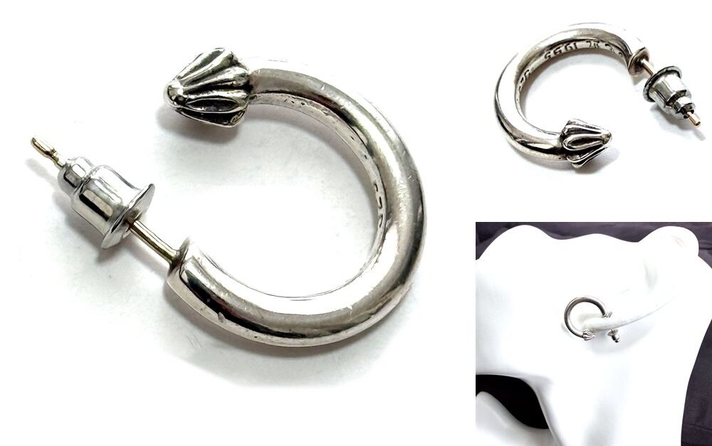 お*り様 クロムハーツ　フーププレーンピアスセット CHROME HEARTS クロムハーツ HOOP PLAIN プレーン フープ ピアス 925