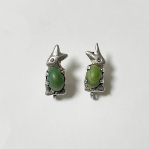 1930's〜40's 925 Silver Rabbit Earrings Made In Mexico
