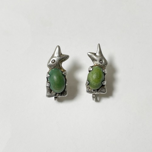 1930's〜40's 925 Silver Rabbit Earrings Made In Mexico