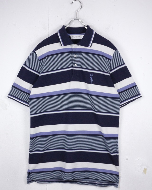 【Caka act2】“Yves Saint Laurent” Logo Design Vintage Polo Shirt