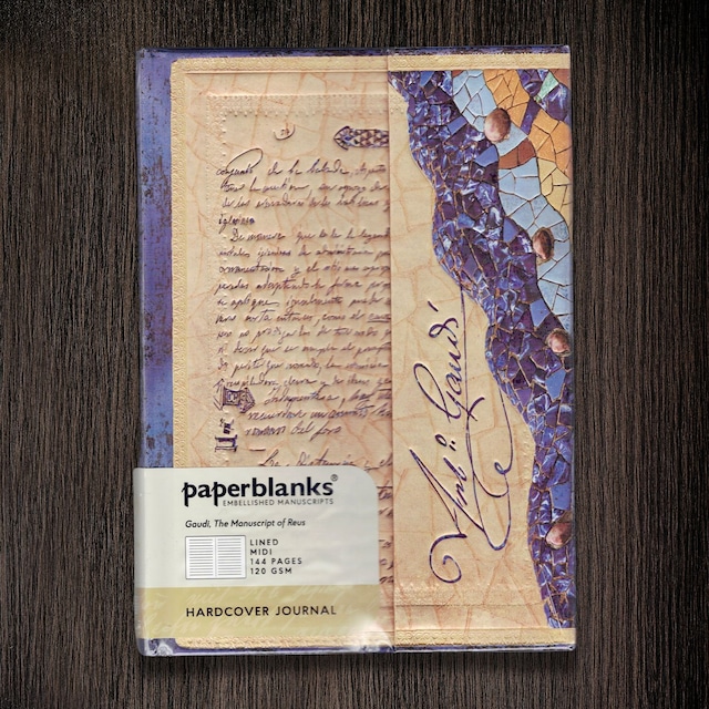 言葉の道具　Paperblanks(ペーパーブランクス)　ノート　ガウディ　レウスでの手記　罫線　(ミディ)144ページ