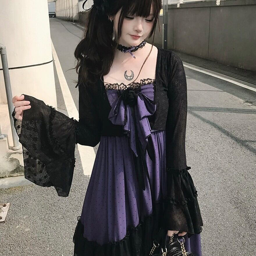 ゴスロリ カーディガン 姫袖レースボレロ シースルー長袖 羽織り