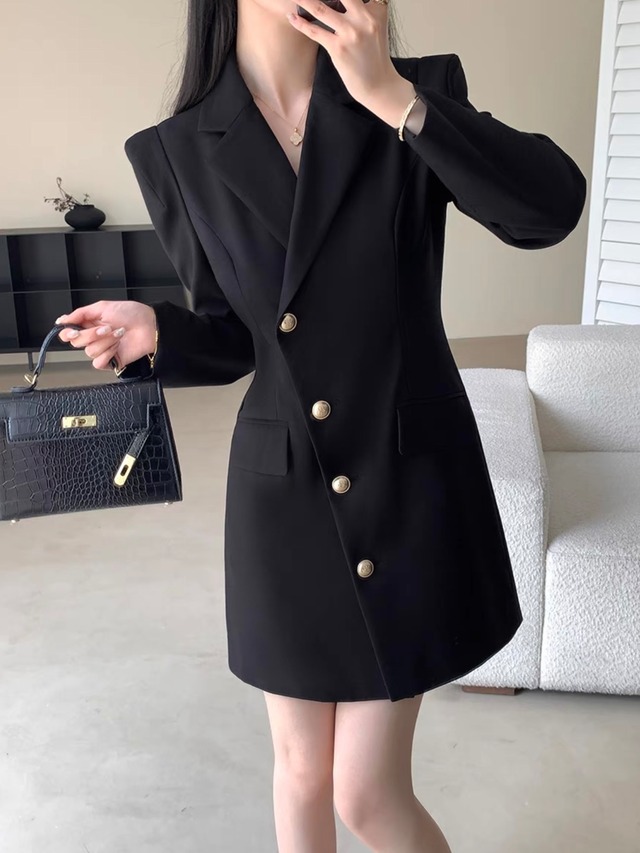 single breasted jacket mini dress.3210