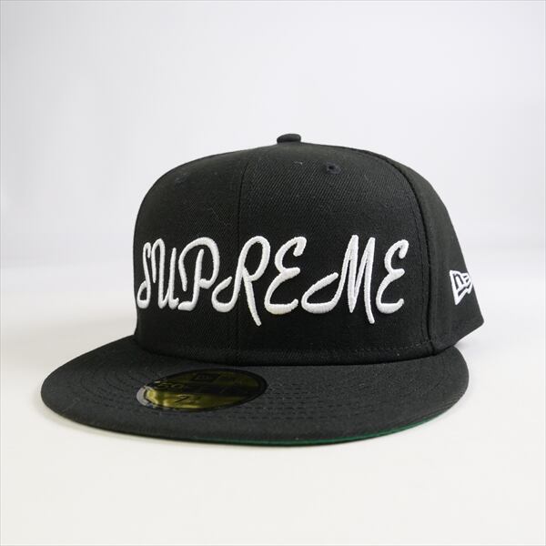 激安アウトレット!】 SUPEME 23SS SCRIPT NEW ERA 黒 キャップ 7 1/2