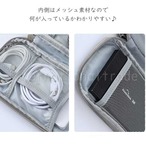 予約 スマホガジェットポーチ モバイルバッテリー 充電ケーブル イヤホン 収納ポーチ コンパクト メッシュポケット付き 整理 バッグインバッグ 旅行 出張 軽量 男女兼用 防水 通勤 通学 小物ケース cw-a-6646