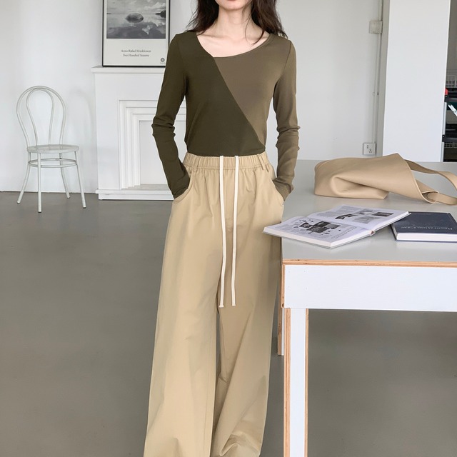 switching color block design top L0074