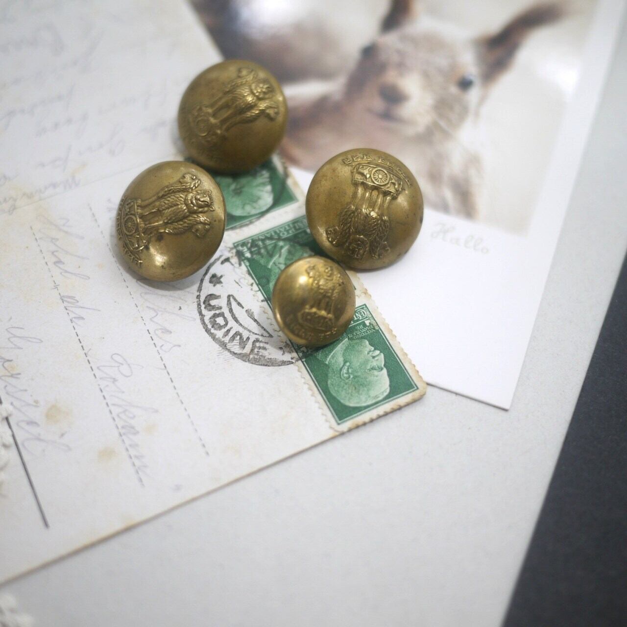 インド軍服 ミリタリーボタン インド