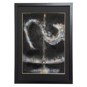 額付き】原画『柿』透明水彩,色鉛筆画 | Pay ID