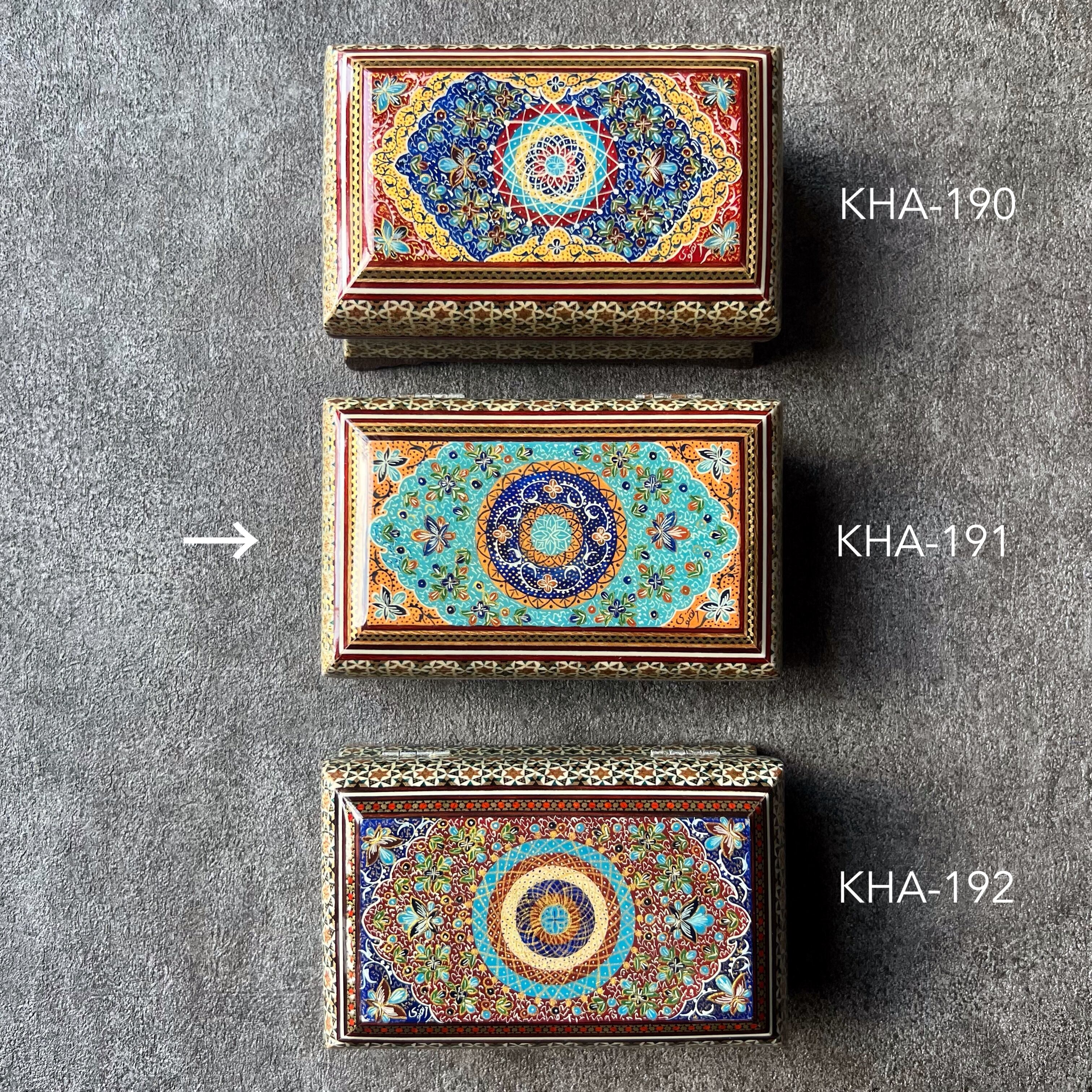 象嵌細工（ハータムカーリー）小箱 長方形 16cm ターコイズ