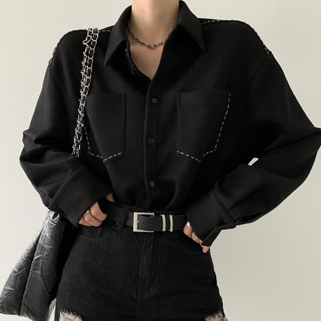 ステッチビッグシャツ　LT0010037