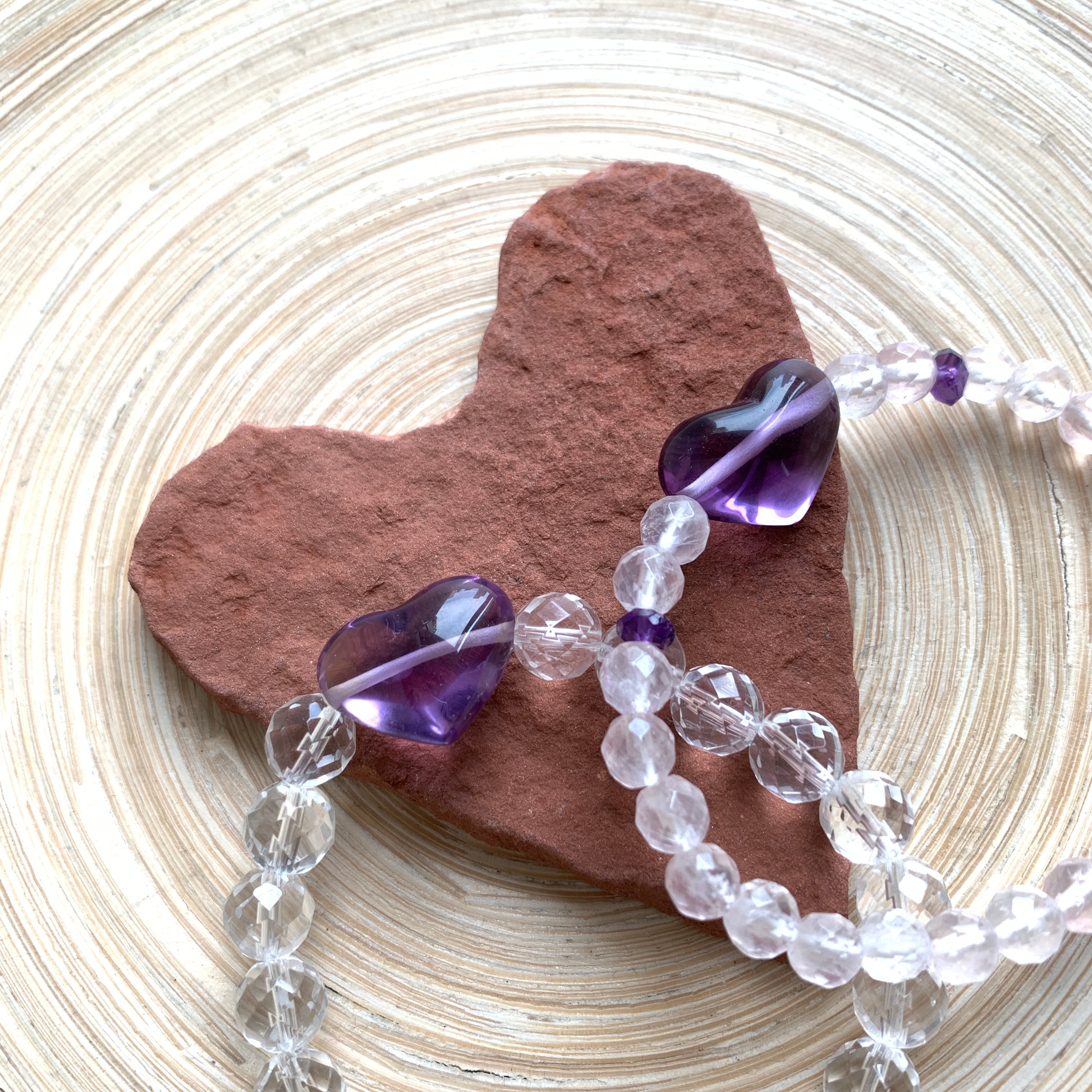 アメトリン・ぷくぷくハートローズクォーツブレスレット