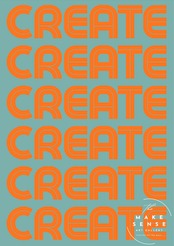 CREATE Rhythm Poster|レトロポップなタイポグラフィアート|ミント×オレンジで空間を明るく彩るインテリアA3ポスター