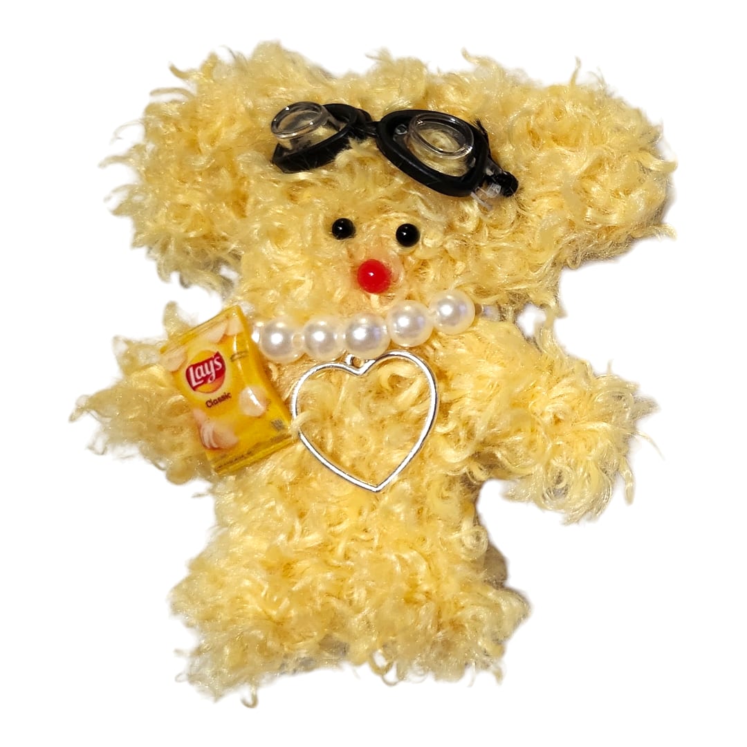 くるくるカールのテディベア テディベア モヘア アンゴラ山羊 ドール