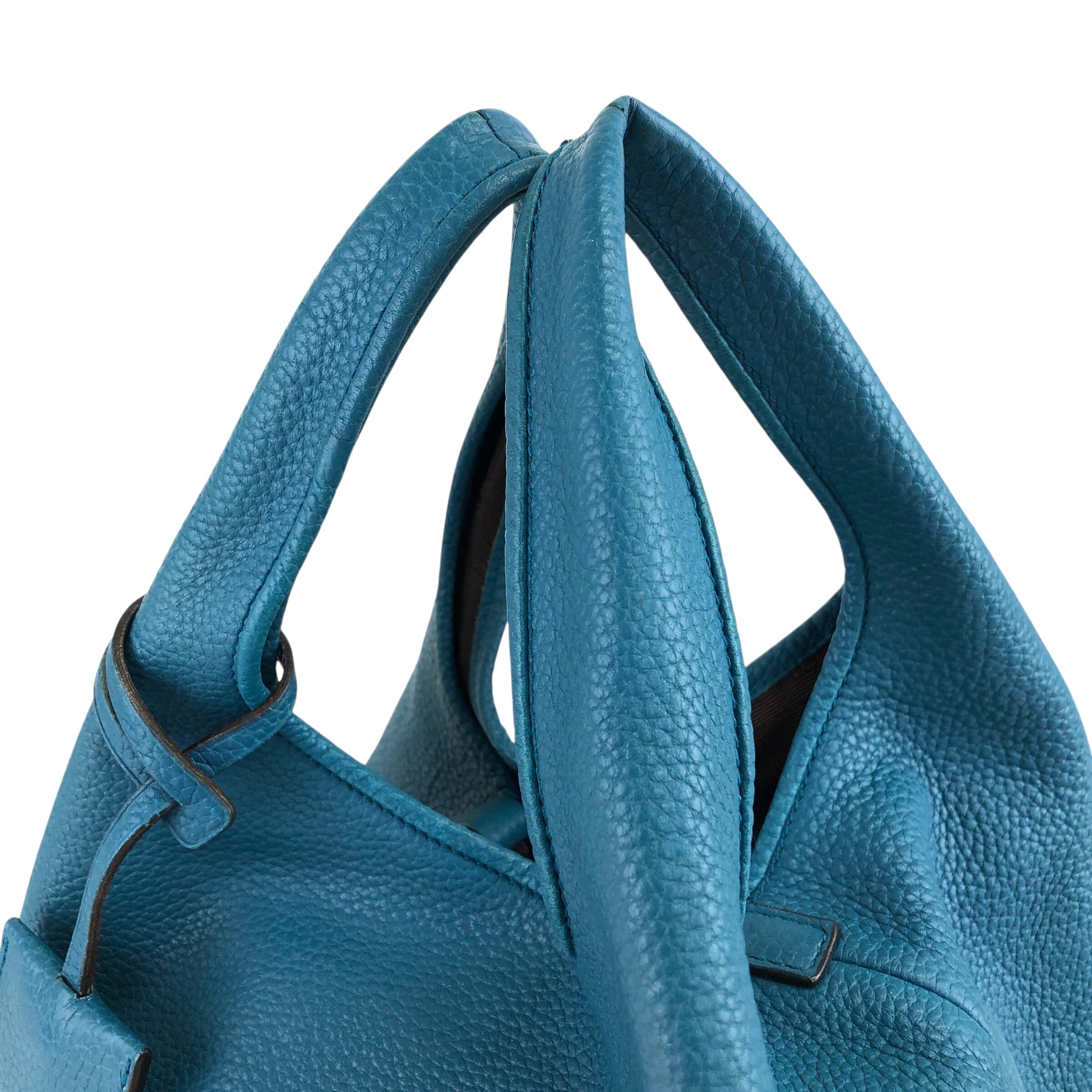 LOEWE ロエベ カリエPM ハンドバッグ ブルー カデナモチーフ レザー